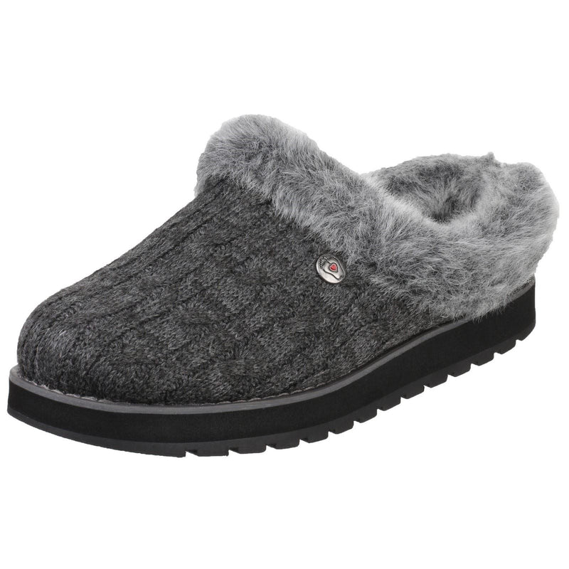 Skechers Keepsakes Ice Angel Pantofole Da Donna In Poliestere Color Carbone.