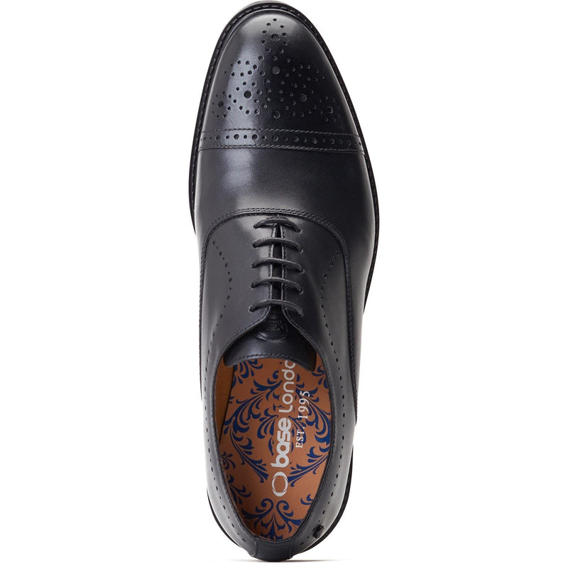 Base London Corbin Scarpe Oxford Nere In Pelle Da Uomo
