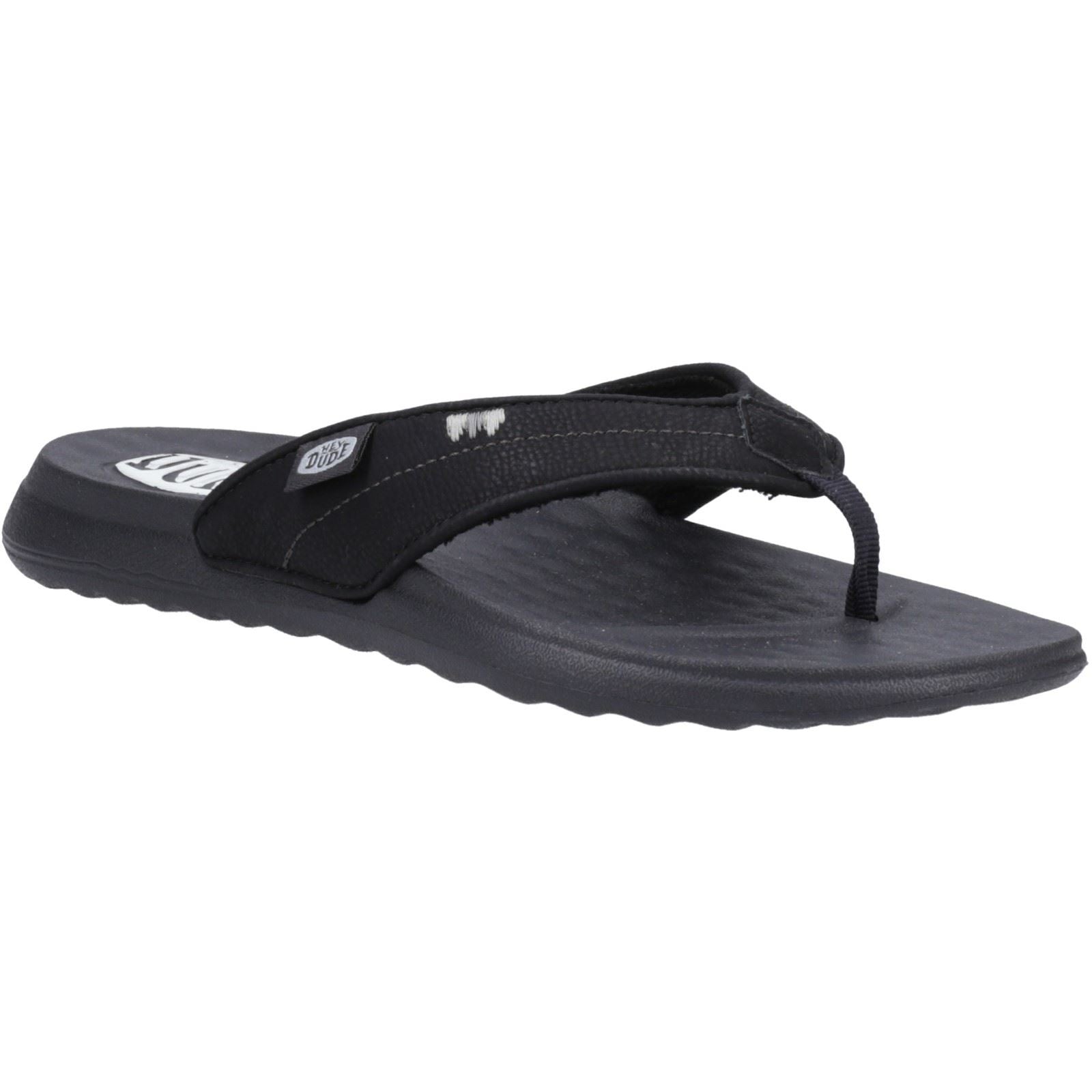 HEYDUDE Women's Christi Flip Classic Black Sandals