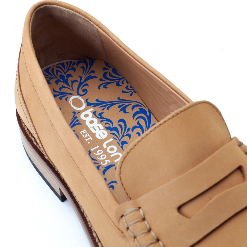 Base London Garfield Scarpe Da Uomo In Pelle Color Tan Bruciate