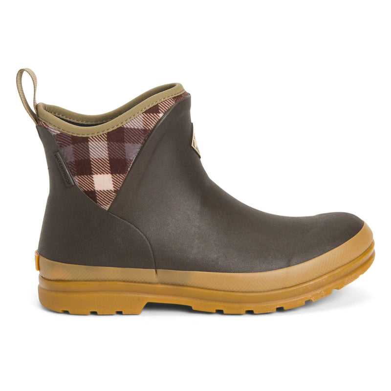 Muck Boots Originals Ankle Stivali Di Gomma Marroni/A Quadri/Gomma Wellington