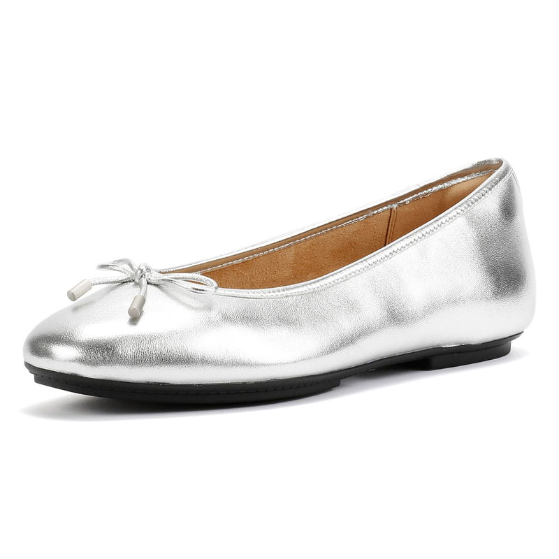 FitFlop Delicato Scarpe Piatte In Pelle Argentata Da Donna