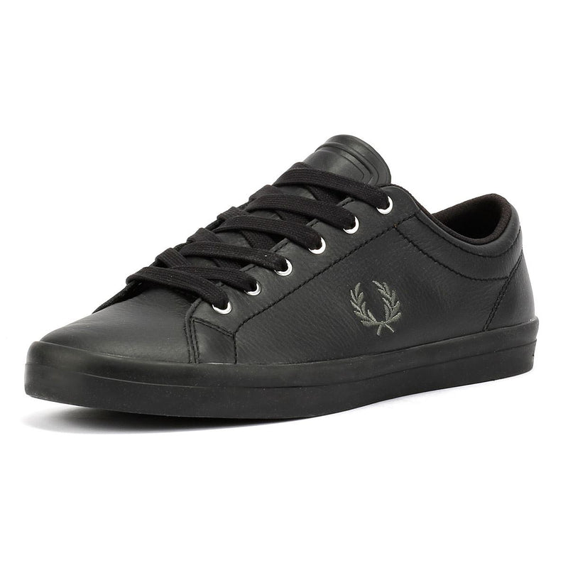 Fred Perry Baseline Scarpe Da Ginnastica Nere Da Uomo In Pelle