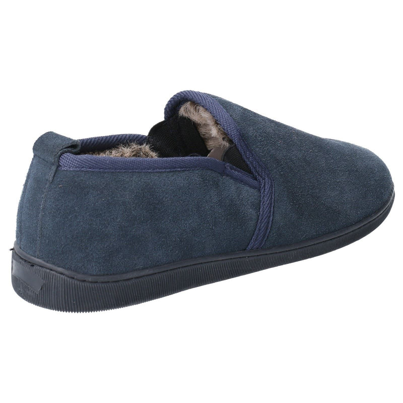 Hush Puppies Arnold Pantofole Uomo In Camoscio Blu Scuro.