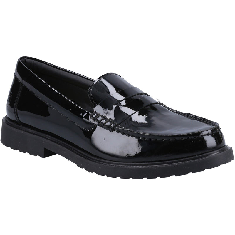 Hush Puppies Verity Slip On Mocassini Neri Lucidi In Pelle Da Donna