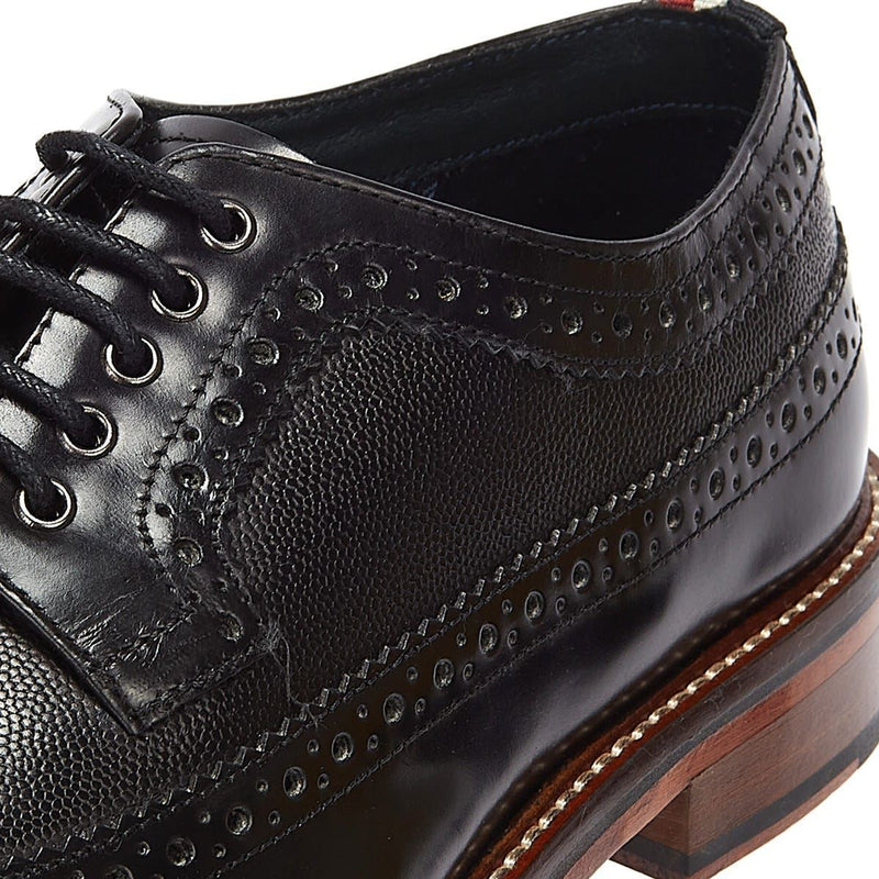 Ben Sherman Archie Brogue Scarpe Stringate In Pelle Da Uomo Nere