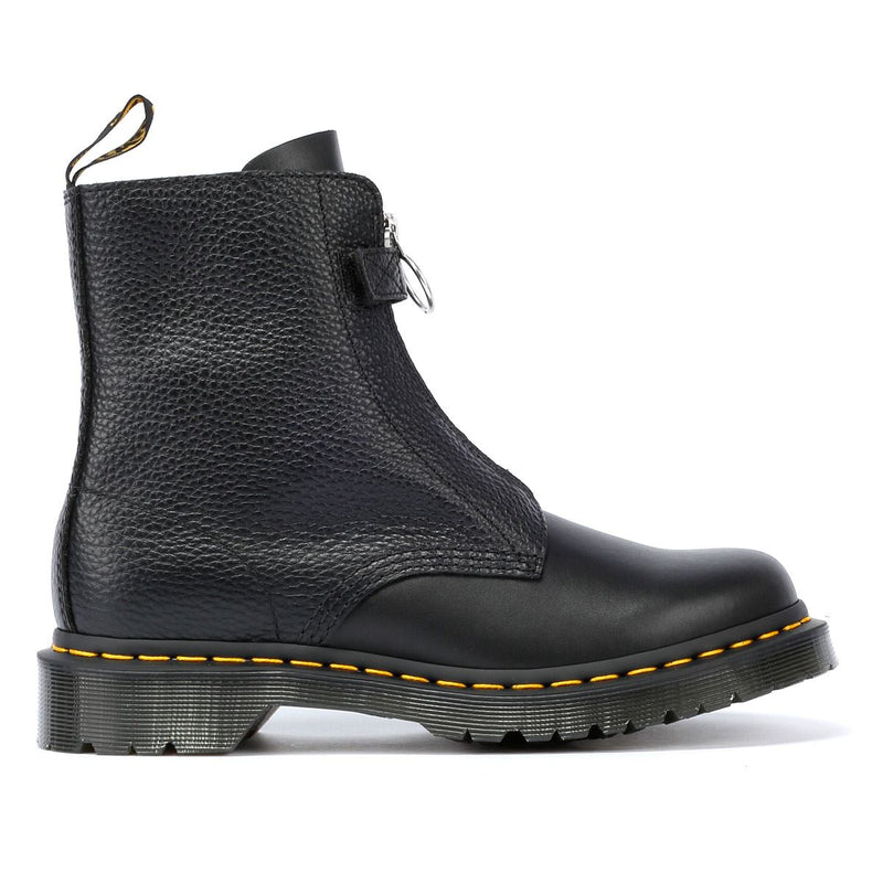 Dr. Martens 1460 Pascal Front Zip Stivali Neri In Pelle Da Donna