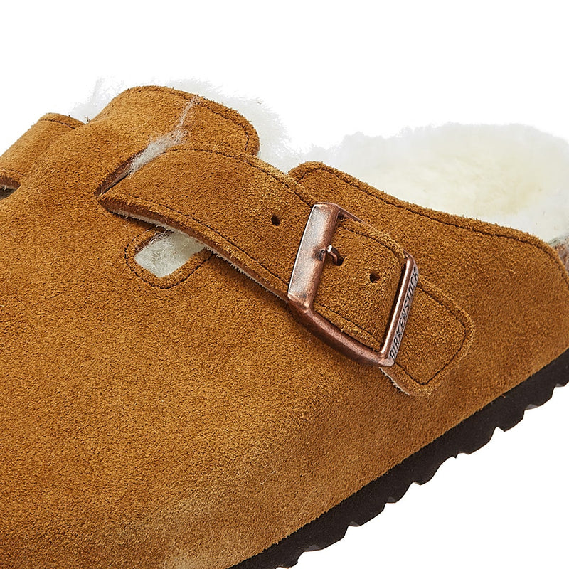 Pantofole Birkenstock Boston in visone shearling