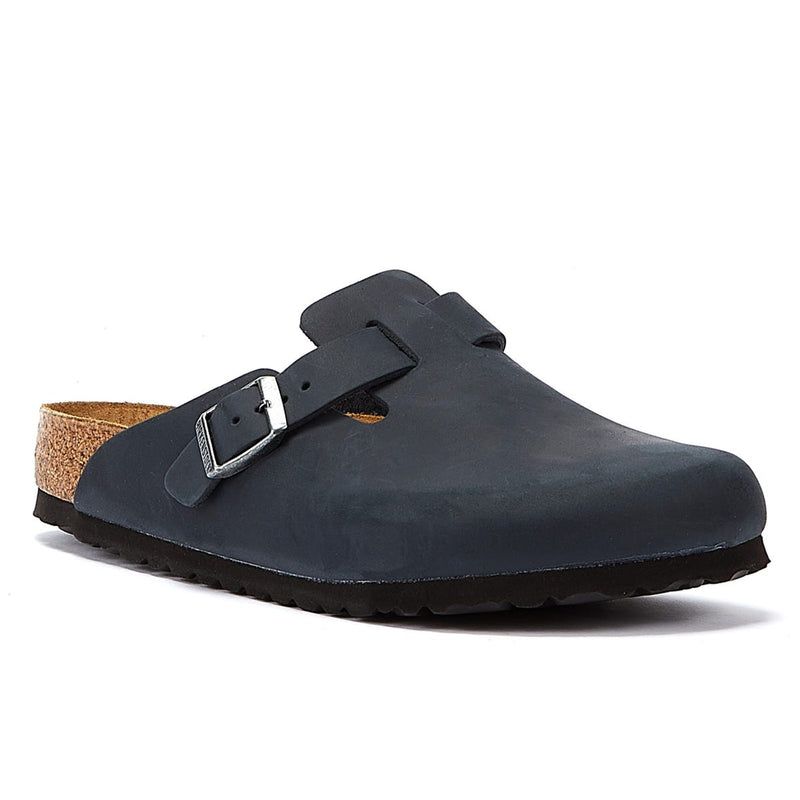 Birkenstock Boston Oiled Nubuck Nero Pantofole