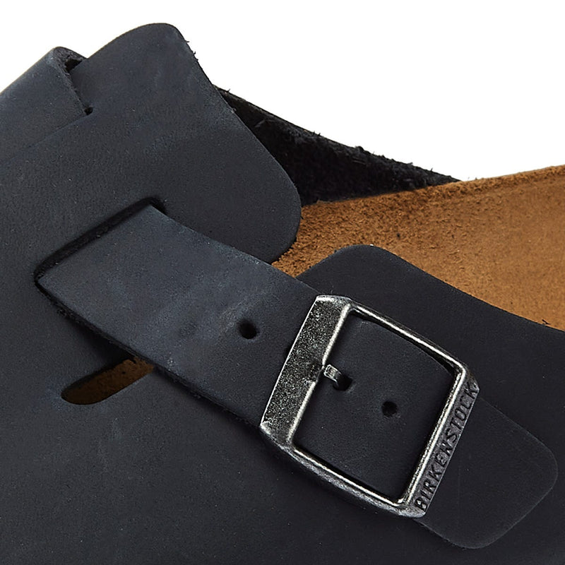 Birkenstock Boston Oiled Nubuck Nero Pantofole