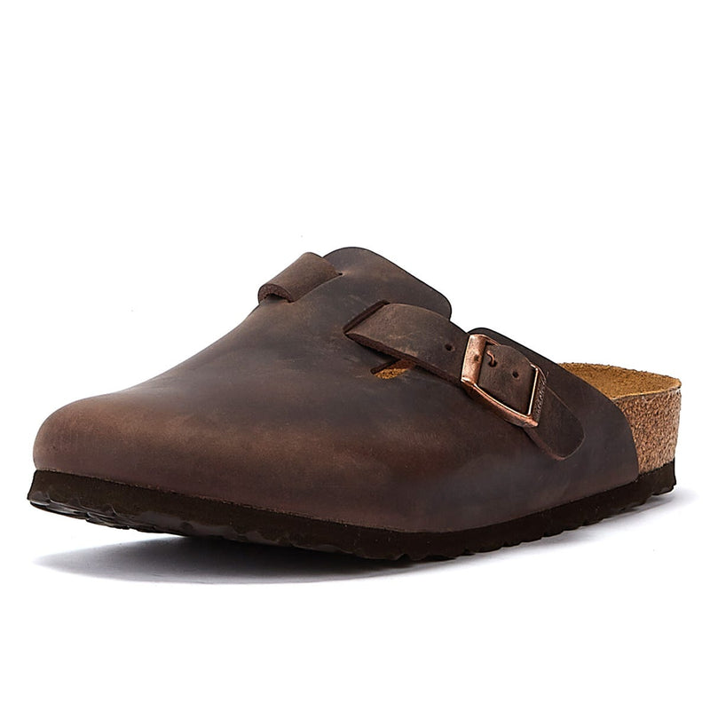 Birkenstock Boston, pantofole Habana in nabuk oliato