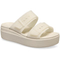 Crocs Brooklyn Buckle Low Wedge Sandali In Pietra Arenaria Da Donna