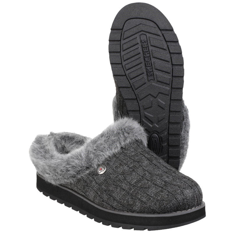 Skechers Keepsakes Ice Angel Pantofole Da Donna In Poliestere Color Carbone.