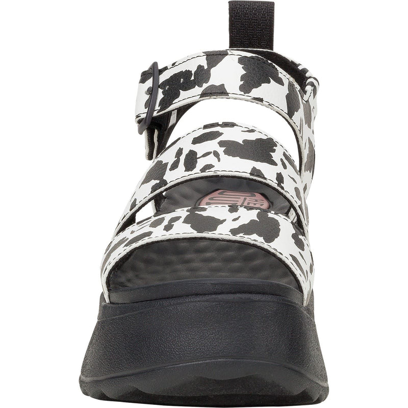 HEYDUDE Delray Buckle Animal Sandali Da Donna In Sintetico Nero/Bianco