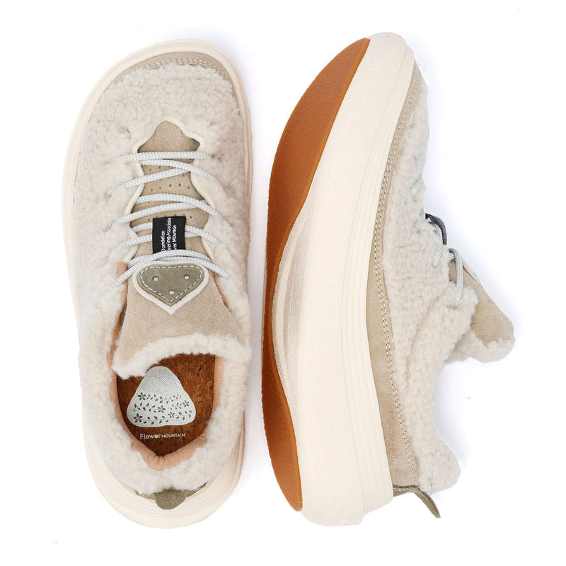 Flower Mountain Fami Teddy Sneakers Bianche In Misto Lana