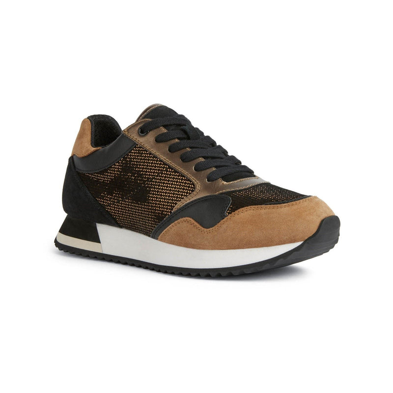 Geox Doralea Sneakers Da Donna In Pelle Color Bronzo/Caramello