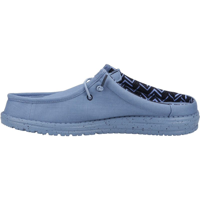 HEYDUDE Wally Slip Canvas Pantofole Blu In Cotone Al 100% Da Uomo