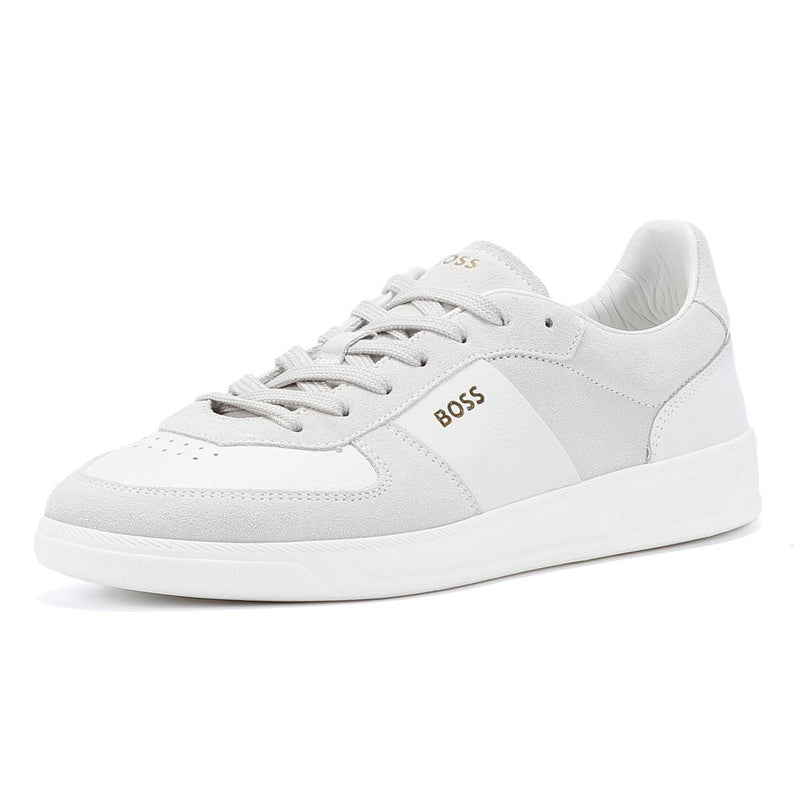 Boss Brandon Sneakers Bianche In Camoscio Da Uomo