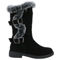 Hush Puppies Megan Wide Stivali Da Donna In Pelle Scamosciata Neri