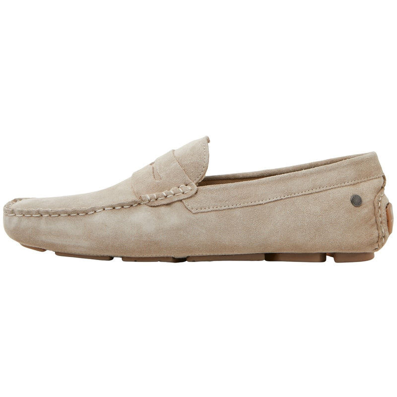Jack & Jones Jensen Mocassini In Camoscio Da Uomo Color Moonbeam