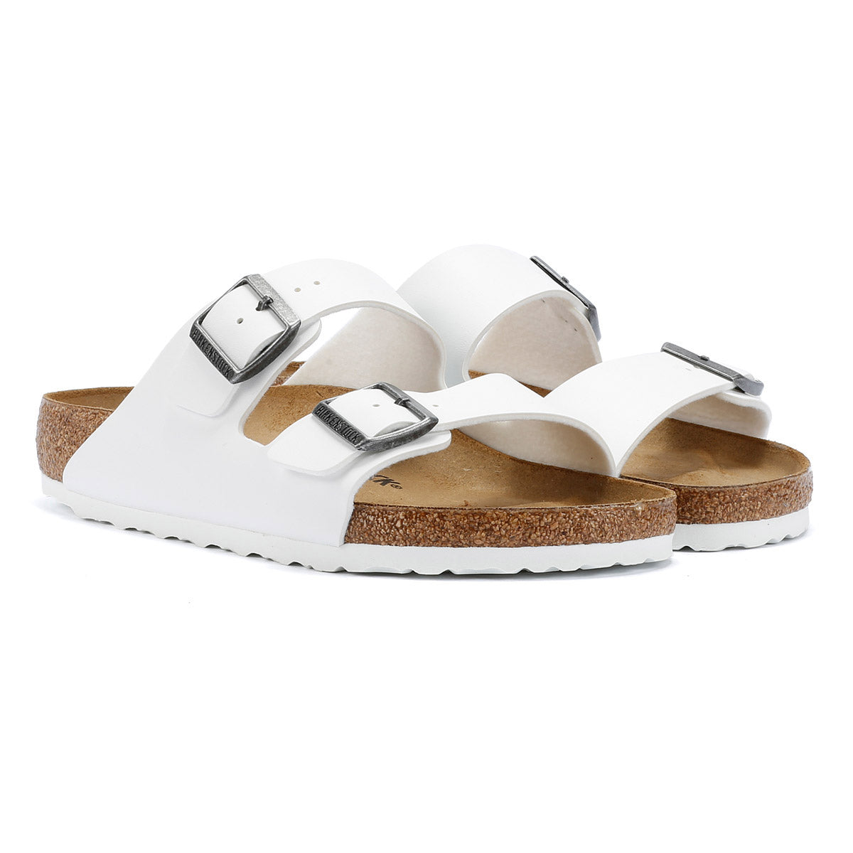 Birkenstock Arizona Birko-Flor Uomo Sandali Bianco regolare