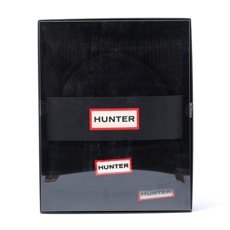 Hunter Jura Beanie Hat/Scarf Boxset Nero Acrilico