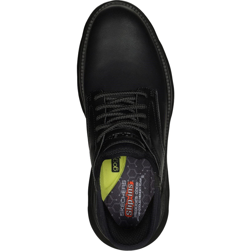 Skechers Garza Gervin Scarpe Stringate In Pelle Da Uomo Nere