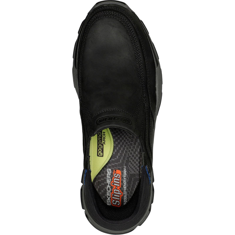 Skechers Respected Elgin Scarpe Da Mocassino Nere In Pelle Da Uomo