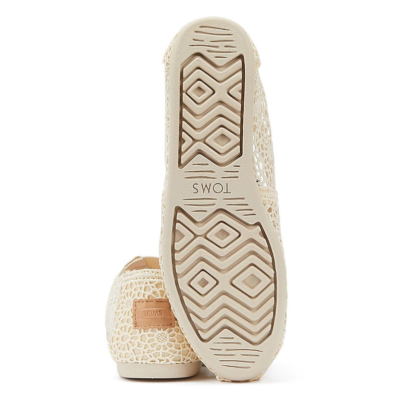 TOMS Apargata Crochet Natural Espadrilles Donna Sandalo Beige