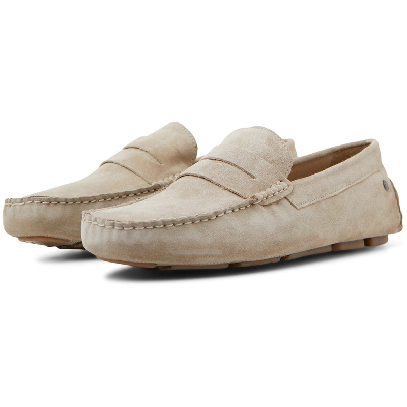 Jack & Jones Jensen Mocassini In Camoscio Da Uomo Color Moonbeam