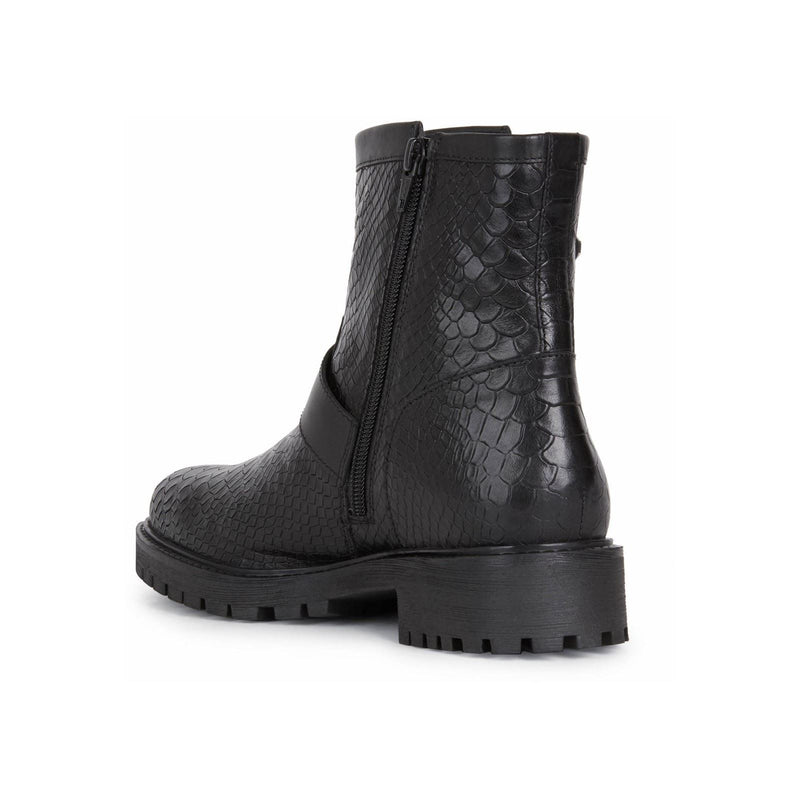 Geox Hoara Stivali Neri Da Donna In Pelle Bovina