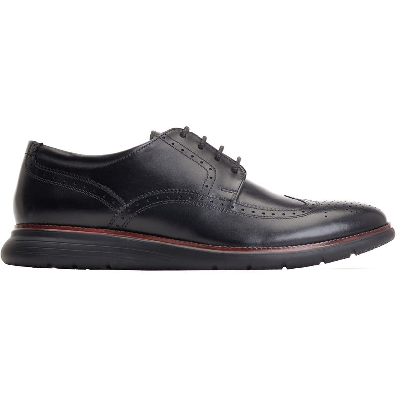 Base London Flight Scarpe Nere In Stile Brogue In Pelle Da Uomo