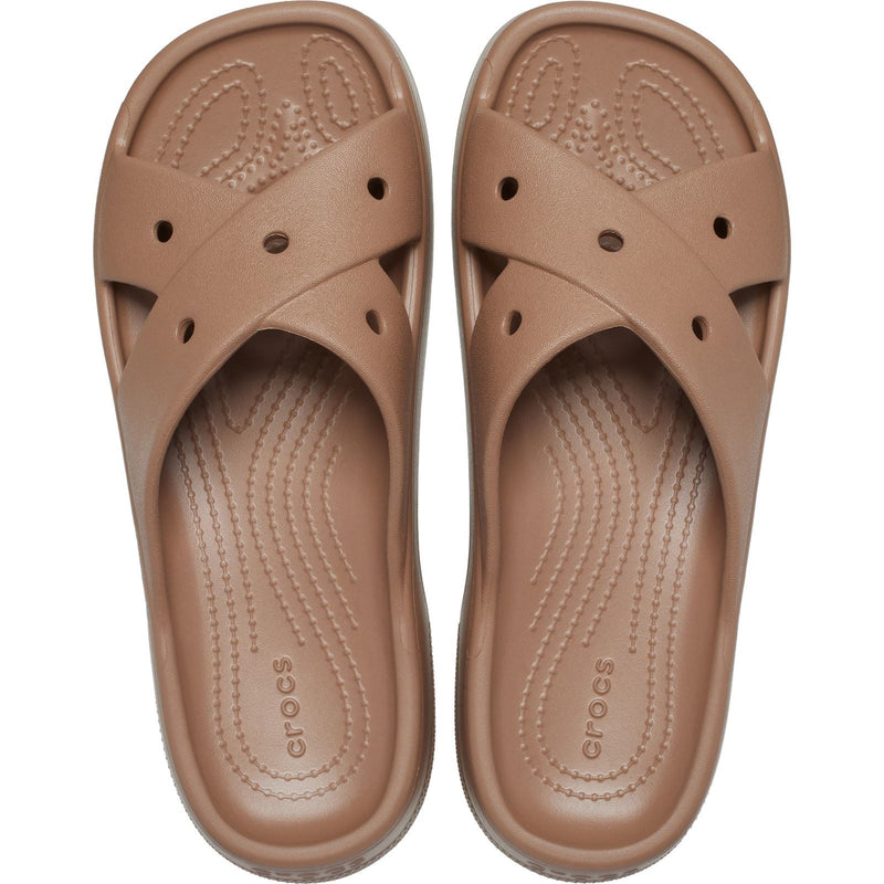 Crocs Classic Cross Strap Sandali In Termoplastica Color Cioccolato Al Latte Da Donna
