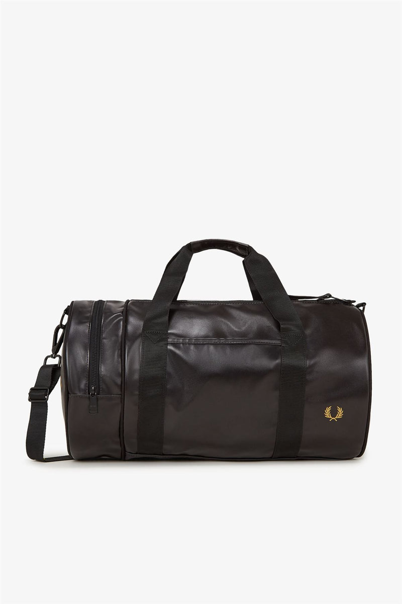 Fred Perry Tonal Classic Barrel Borsa A Tracolla In Poliestere Nero/Oro