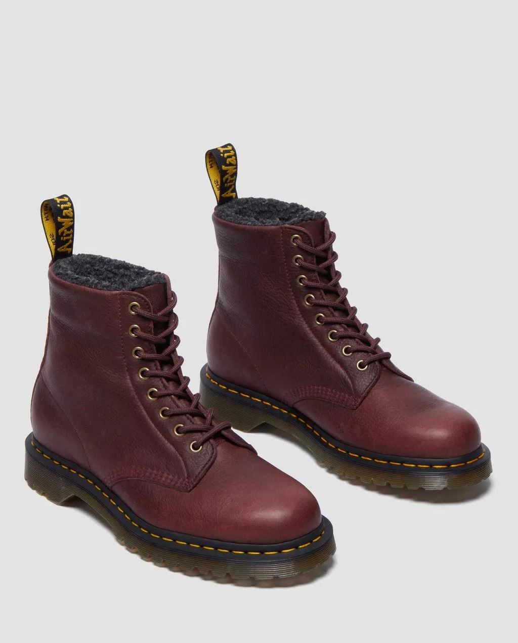 Dr. Martens 1460 WL Grizzly Stivali Rossi In Pelle