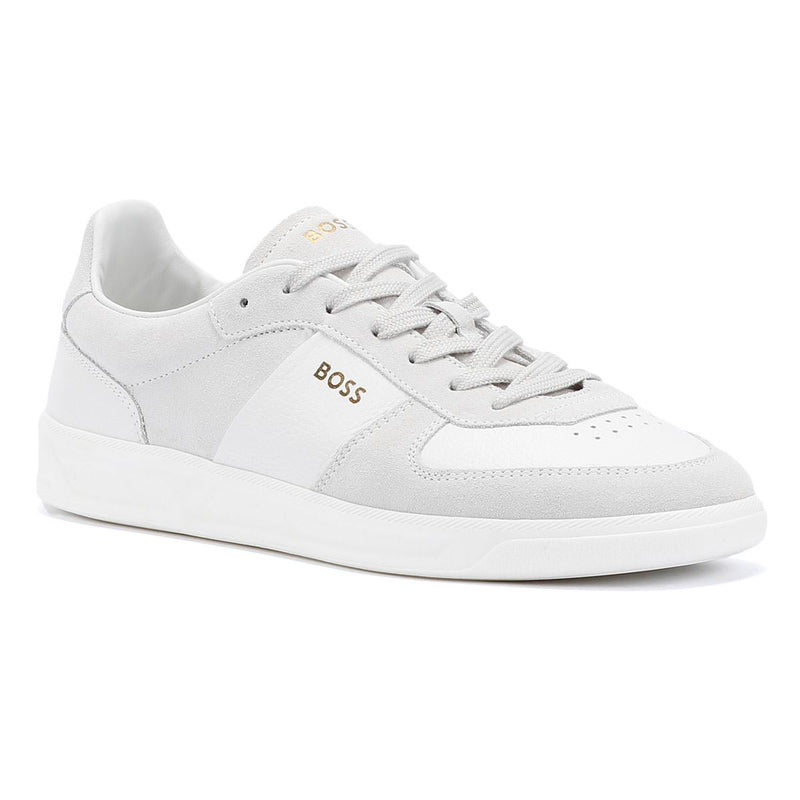 Boss Brandon Sneakers Bianche In Camoscio Da Uomo