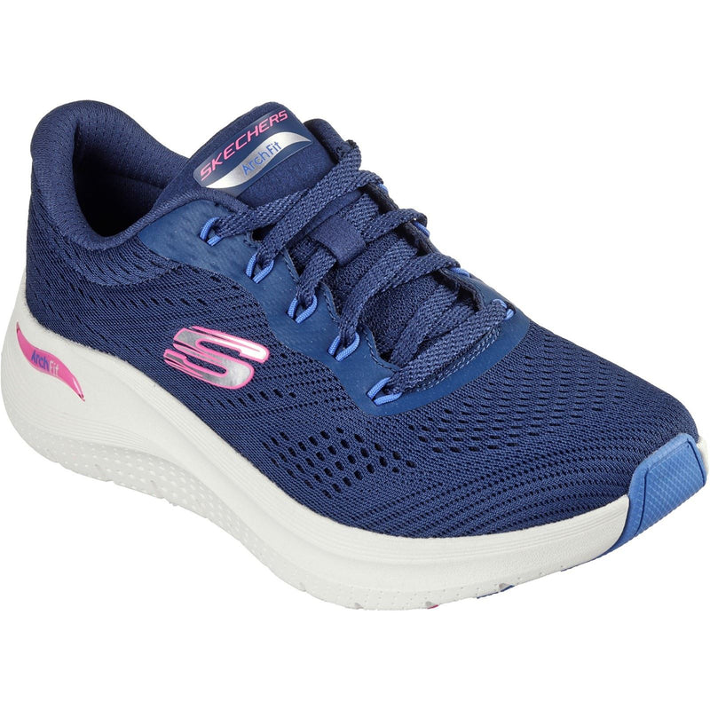 Skechers Arch Fit 2.0 Big League Scarpe Da Ginnastica Donna In Tessuto Blu Scuro/Multicolore