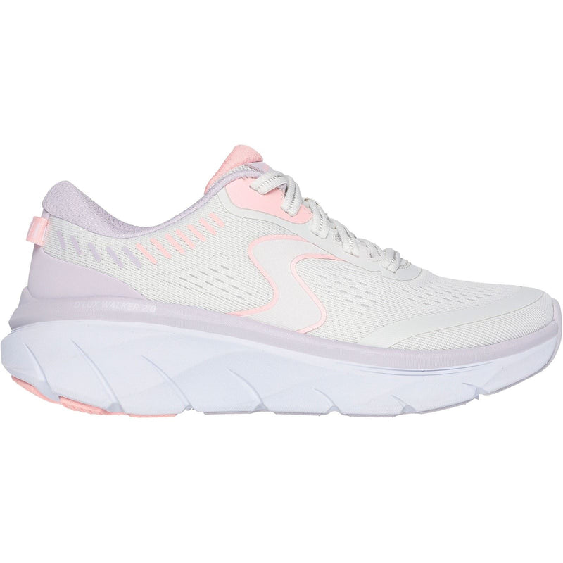 Skechers D'Lux Walker 2.0 Active Pace Sneakers Da Donna In Tessuto Bianco Sporco/Rosa