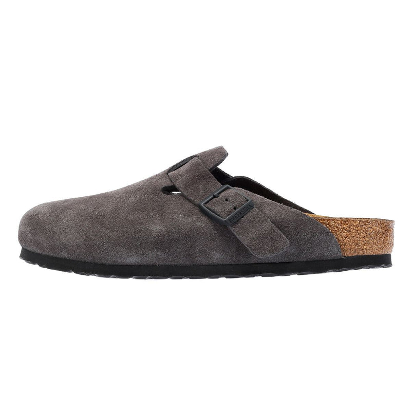 Birkenstock Boston Zoccoli In Camoscio Grigio