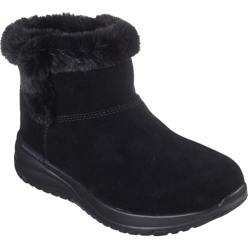 Skechers On-the-GO Stellar Cozy Step Stellare Comode Scarpe In Pelle Nera Da Donna