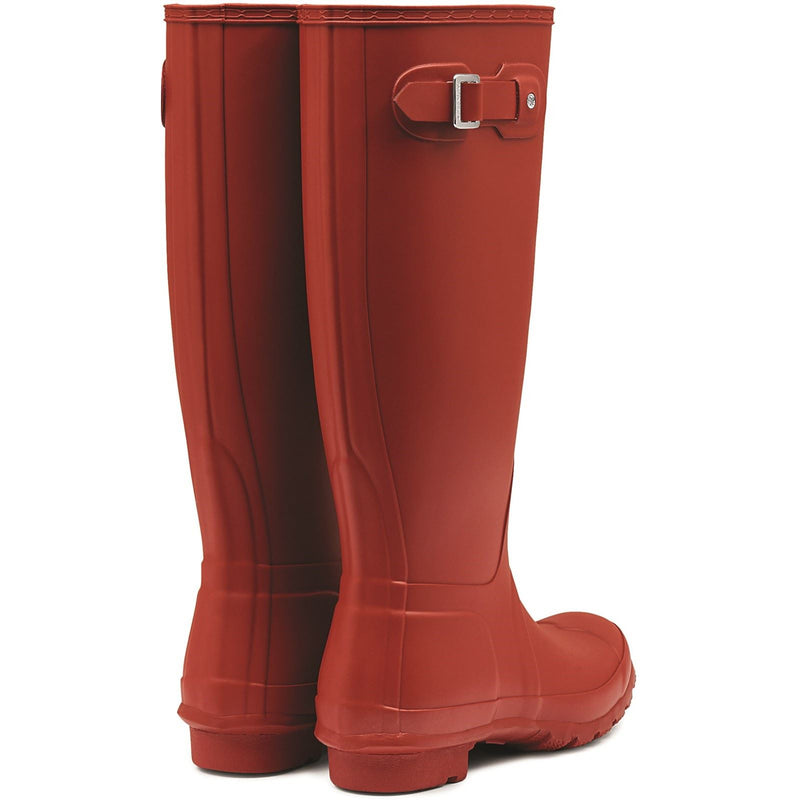 Hunter Original Tall Stivali Da Pioggia Rossi Da Donna In Gomma Militari