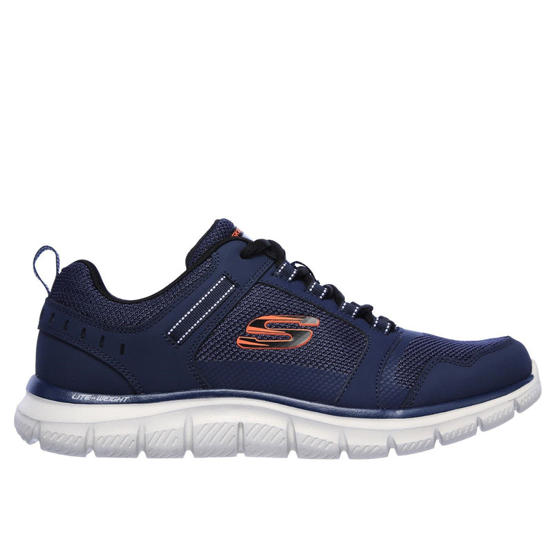 Skechers Track Knockhill Sneakers Da Uomo In Pelle Blu/Arancione