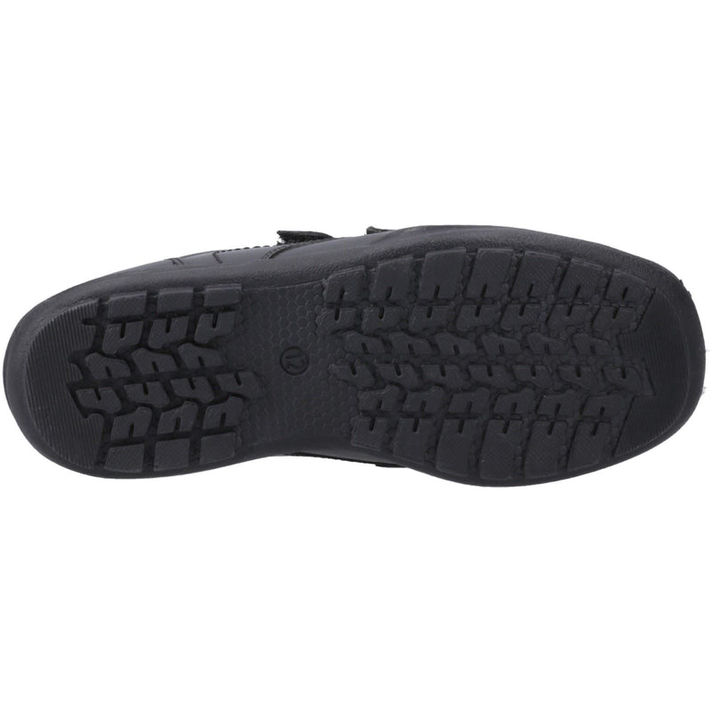Hush Puppies Maddox Touch Fastening Scarpe Nere Per Ragazzi In Pelle