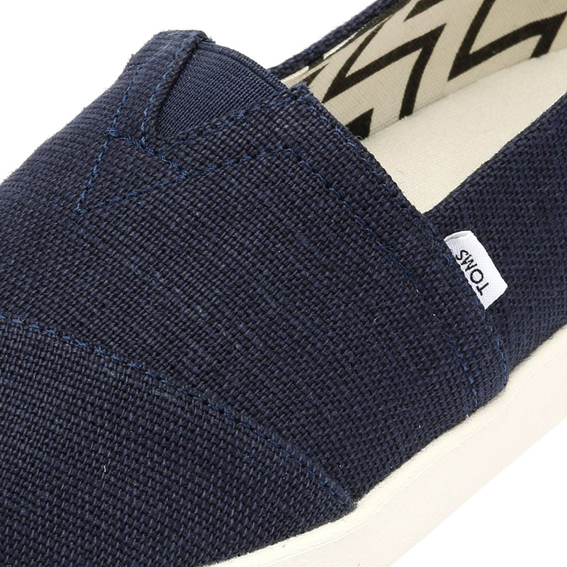 TOMS Alpargata Plus Heritage Scarpe Da Donna In Tela Blu Con Zeppa.