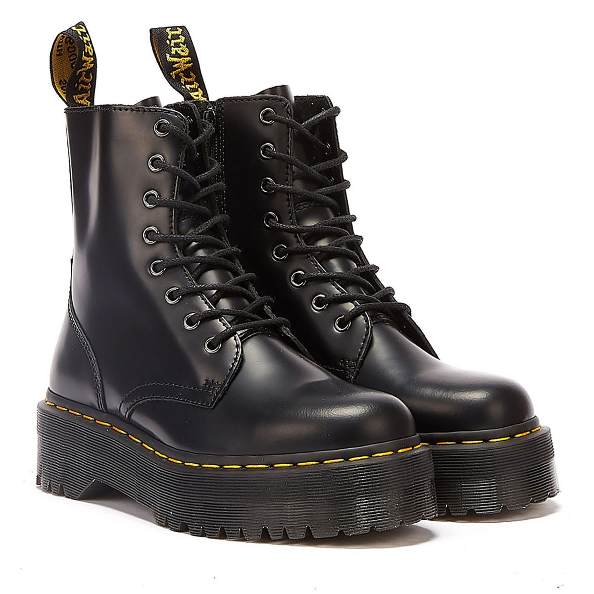 Dr. Martens Jadon Smooth Uomo Nero Stivali con Piattaforma