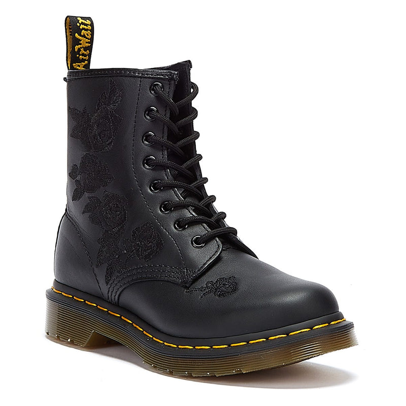 Dr. Martens 1460 Vonda Mono Floral Softy Donna Stivali Neri