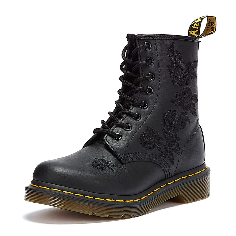 Dr. Martens 1460 Vonda Mono Floral Softy Donna Stivali Neri