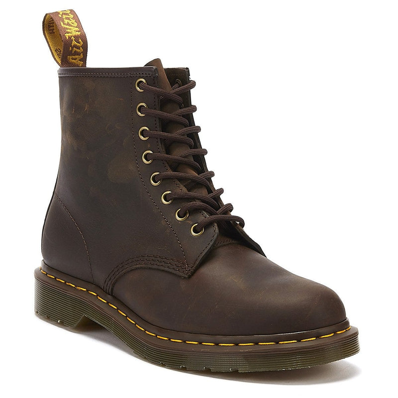 Dr. Martens 1460 Crazy Horse Uomo Gaucho Stivali in Pelle Marrone