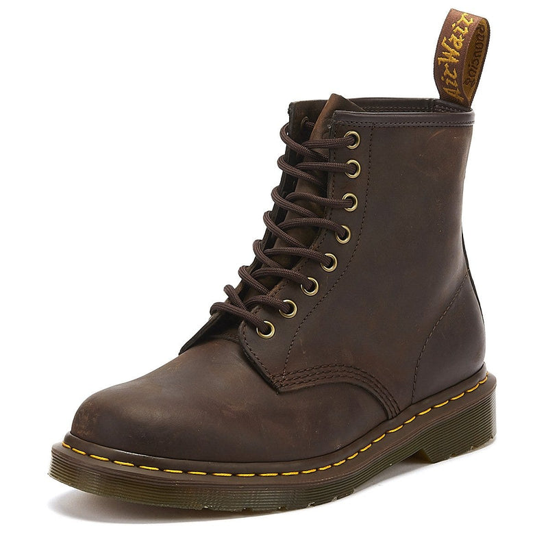 Dr. Martens 1460 Crazy Horse Uomo Gaucho Stivali in Pelle Marrone