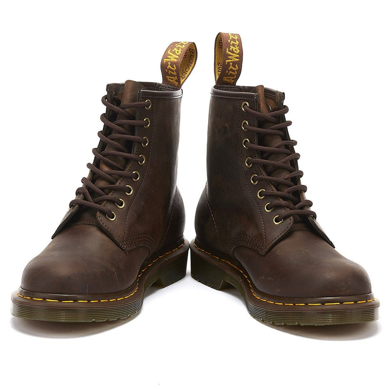 Dr. Martens 1460 Crazy Horse Uomo Gaucho Stivali in Pelle Marrone